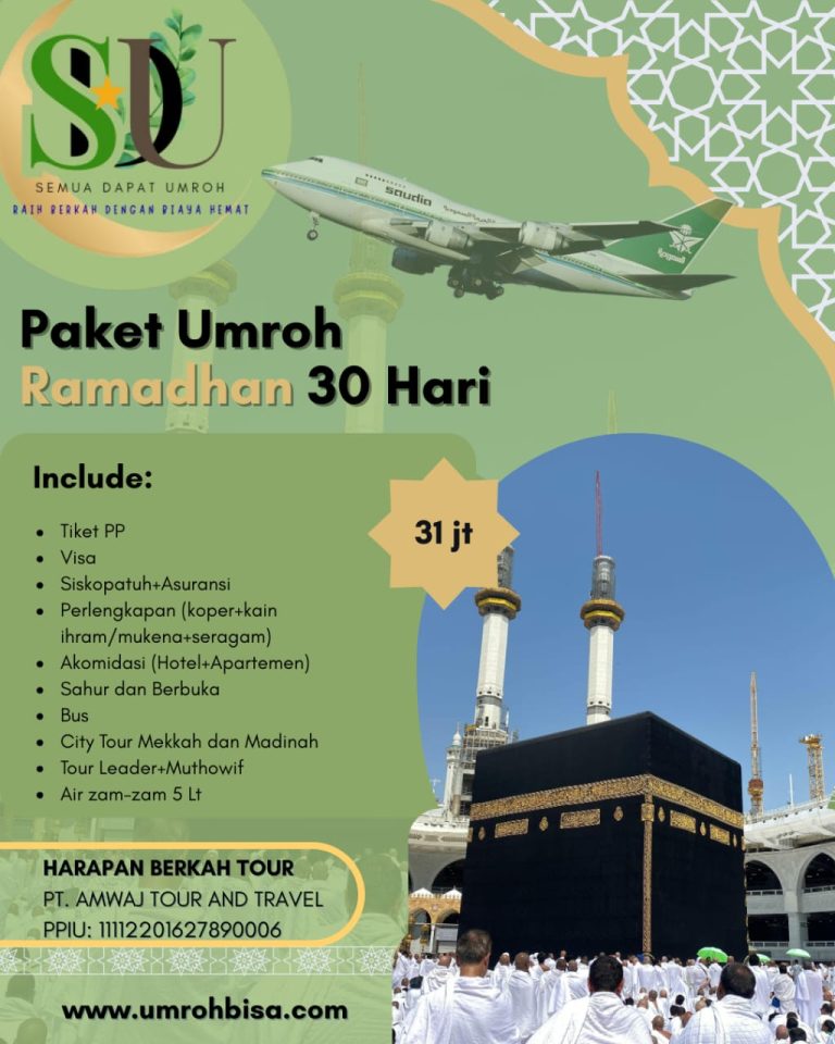(Paket Hemat) Umroh Ramadhan 30 Hari